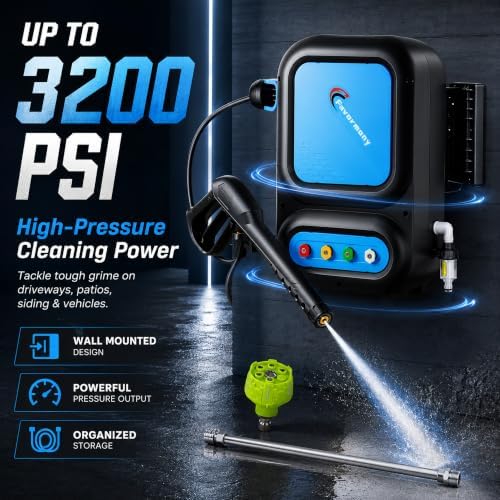 Wall Mount Sprayer Washer Electric Cleaning Tools, 75ft Hose & 10ft Cord - Image 3
