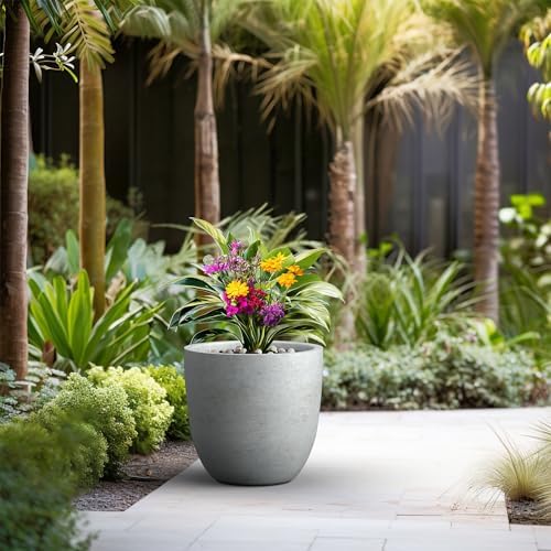 Kante Large Round Bowl Pale Gray Concrete Planter 18" Dia, Outdoor - Image 6