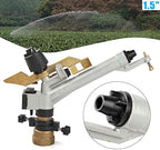 1.5" Impact Sprinkler Agriculture Irrigation Sprinkler 360° Adjustable Long Range Water Irrigation Spray Gun Tool Kit Large-Area Watering Sprinkler for Garden Farm Lawn - Image 2