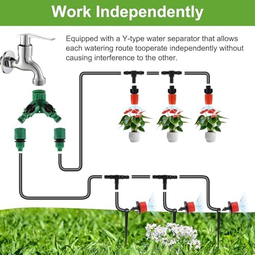 164 FT Drip Irrigation System Kit, Automatic Garden Watering System, 1/4" Blank Distribution Tubing Watering Drip Kit for Greenhouse, Lawn, Raised Bed, Micro Misting Plant Sprinkler System - Image 6