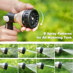 FANHAO Metal Thumb Control Garden Hose Nozzle Heavy Duty, 8 Spray Patterns - Image 4