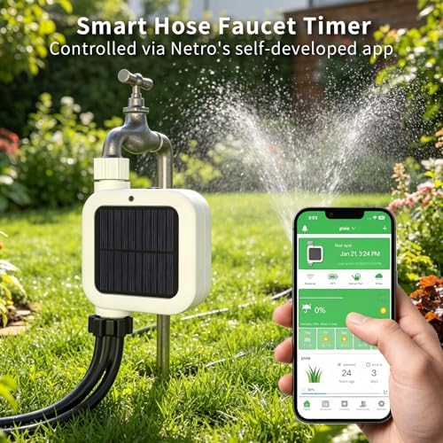 Netro Solar Powered Sprinkler Timer for Garden Hose 2.4G WiFi APP Control - Image 4