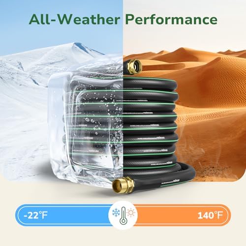 GreatBuddy 100 ft Garden Hose, Flexible Rubber Water Hose 5/8" - Image 4