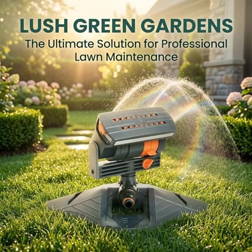 Oscillating Lawn Sprinkler 16 Nozzles 4 Spray Modes Adjustable Range (3) - Image 4