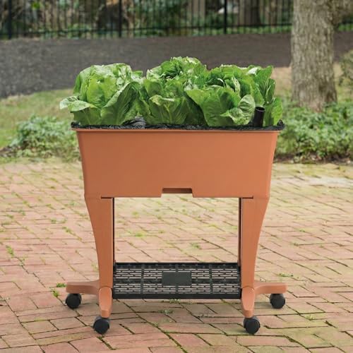 EarthBox Raised Garden Bed with Legs – Elevated Self Watering Planter Box with Wheels, Storage Shelf, Premium Plant Food, Easy Assembly, Made in USA, Terra - Image 5