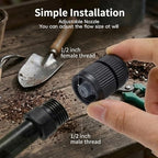 30 Pack Shrub Sprinkler Heads,360 Degree Full Circle Water Spray Nozzle for 1/2 Inch Male Thread,Adjustable Water Flow Mushroom Irrigation Bubbler for Yard Lawn Shrubs & Garden (30pcs Black) - Image 5