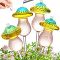 11 oz Large Plant Watering Globes, Glass Self Watering Globes, Gradient Color Mushroom Self Watering Planter Insert, Vacation Plant Watering Devices, Automatic Watering Bulbs (Large-4 Pack) by KFXFENQ