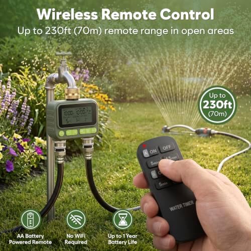 2 Zone Water Timer with Brass Inlet Outlet, Sprinkler Timer for Garden Hose - Image 2