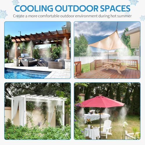 Misting Cooling System 26 Ft, 7 Brass Mist Nozzles Outdoor Patio Cooler - Image 5