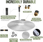 Metal Garden Hose 100 ft Stainless Steel Water Hose Heavy Duty with 10 Way Nozzle-Flexible Lightweight Durable No Kink & Tangle Hoses Pipe Strong 3/4’’ Solid Brass Fitting for Outdoor Yard - Image 2