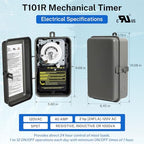 2026 Upgraded T101R 24-Hour Mechanical Timer Switch, Indoor/Outdoor Use - Image 2