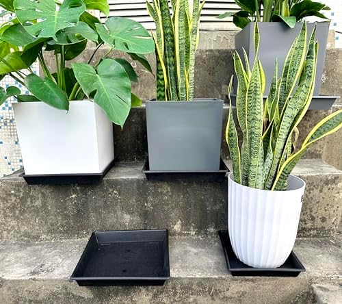 NIMYAU Square Plant Saucer 18 Inch 4 Pack, Plant Stand Plant Trays for Pots Heavy Duty Plastic Plant Saucers for Indoors Outdoors, Flower Pot No Holes Terracotta Plant Lover Gardening Gifts - Image 3
