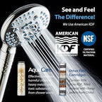 AquaCare High Pressure 6-way Dual Shower Head Combo with Built-in Filter & Power Wash - Clean Tub, Tile & Pets. Remove Chlorine, Lead & Toxins from Water to Protect Skin, Hair, & Nails. Chrome Finish - Image 2