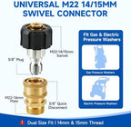 Pressure Washer Quick Connect Kit, 5000 PSI Brass Adapter Set - Image 3