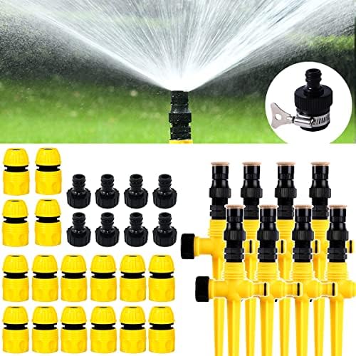 360° Rotation Auto Irrigation System Garden Lawn Sprinkler Patio, Garden Sprinkler Lawn, 90°/180°/360°, Adjustable at Will for Outdoor Grass Yard (8 PCS) by Bonseor