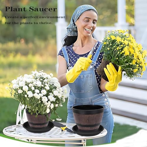 2 Pack of 25 26 inch Extra Large Plant Saucer, Extra Deep 4.2" Tray for Flower Pot, Heavy Sturdy Plant Drainage Tray for Indoors, Bird Bath Bowls, Plant Plate Water Catcher for Pots (26", Black) - Image 7