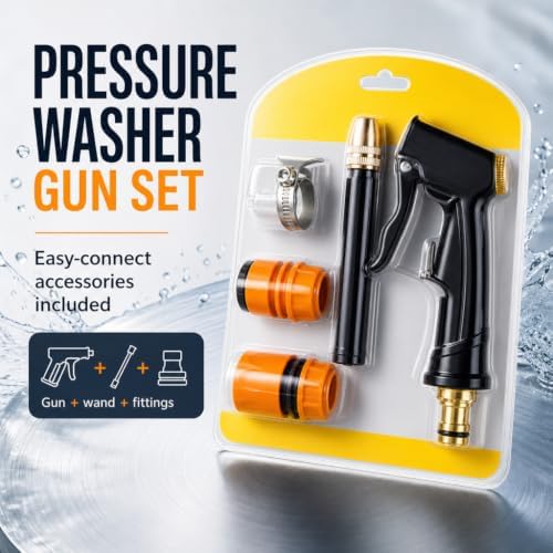 H2 Long Spray Gun + 3 Connectors, H2 Long Spray Gun Power Washer, Multifunctional Car Wash Tool, 360° Adjustable Nozzle, Portable High Pressure Water Sprayer, for Car Washing Patio Irrigation (#c) - Image 4