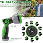 100FT Garden Hose 100 Feet Non-Expandable Heavy Duty Garden Hose with 8 Pattern Spray Nozzle, Flexible Kink-Free Water Hose with Brass Fittings for Watering Lawn, Yard, Car Washing - Image 4