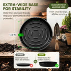 10 Pack Plant Trays 11 inch Heavy Duty Plant Saucers for Indoor Outdoor Use - Image 2