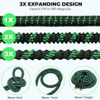 Expandable Garden Hose 50 ft with 10 Function Spray Nozzle, Flexible, Kink Free, Leak-Proof, Ultra Lightweight Retractable Stretch Water Hose 50ft for Yard, Lawn, Car Wash and Outdoor (Black Green) - Image 2