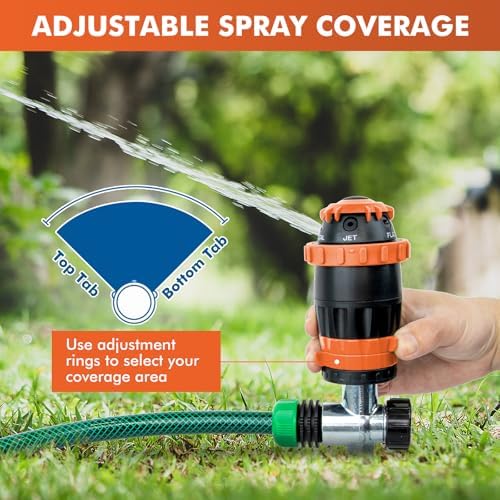 RESTMO Gear Drive Sprinkler with Metal T-Spike Base,Orange - Image 4