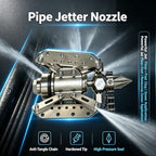 Sewer Jetter Nozzle Rotating Drain Cleaning Nozzle with Cutting Chains & Wing Blades, High Pressure Drain Jetting Nozzle for City Sewer Pipe Clog Removal，QP6197 115L/min 150bar NPT 3/8'' - Image 4