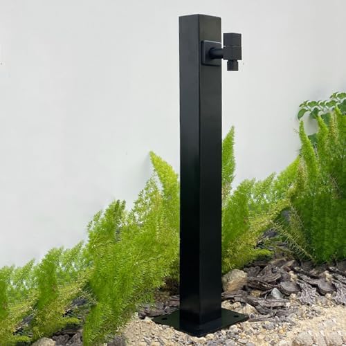 Freestanding Stainless Steel Garden Water Column with Lock Faucet, Antifreeze Design for Outdoor Irrigation & Easy Water Dispensing, Durable & Stylish Hose Solution by Unknown