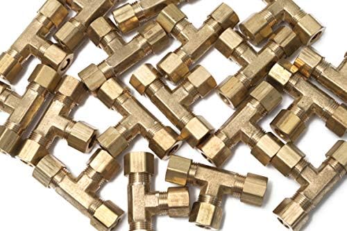 5/16-Inch OD Compression Tee,Brass Compression Fitting(100pcs) by LTWFITTING