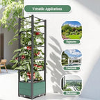 Raised Garden Bed Outdoor, with Trellis, Planter Boxes for Planting Vegetables, Flowers, Herbs, Tomato - Rust-Resistant Elevated Garden Beds Kit(Green,50x40x177cm) - Image 5
