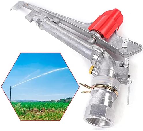 Agricultural Irrigation Spray Gun, 1.5" Irrigation Sprinkler 360°Adjustable Spray Gun 130ft Large Area Spraying System for Farms, Orchards, Tea Gardens, Forestry - Image 5