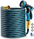 Garden Hose, Non-Expandable Water Hose 50 ft, Flexible, Kink & Leak Proof Water Pipe with 10-Function Spray Nozzle, Lightweight Outdoor Hose for Yard, Lawn, Car Wash, RV and Home Use by Mbtrong