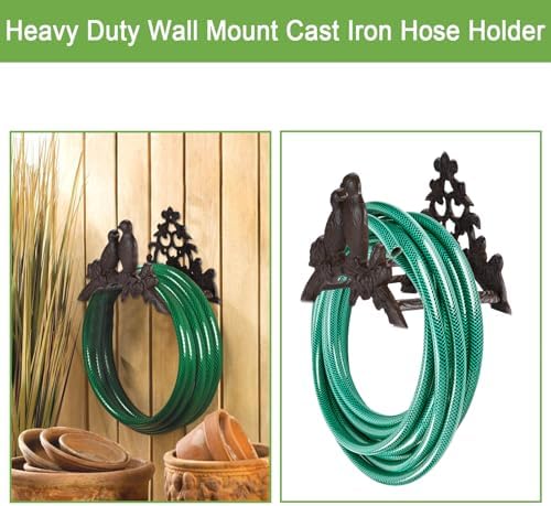 OwnMy Cast Iron Garden Hose Holder Heavy Duty Wall Mount Water Hose Hanger - Image 4