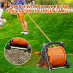SPECILITE Portable Garden Hose Reel with 75ft Rubber Water Pipe+6.5ft, Wall Mount Lightweight Winder Combo with Nozzle for Outside, Yard, Patio - Image 3