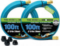 Aeromixer THE HOSE-(2 Pack) 3/4 Inch Garden Hose 100 Ft,Kinkless Commercial Garden Hoses, Heavy Duty Industrial Water Hoses for Outdoors, 650 PSI High-Pressure Watering Tool for Farming and Gardening by AEROMIXER