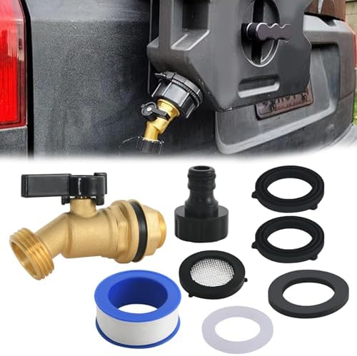 Spigot Kit for Rotopax Water Containers, Brass Quarter Turn Faucet Filter by LAMGENIE
