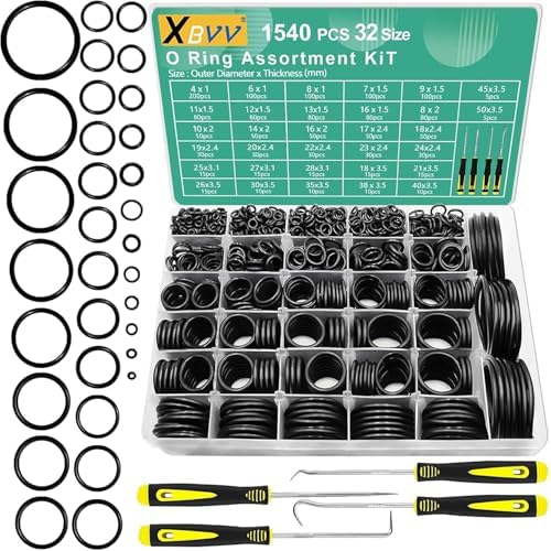 XBVV 1540 Pcs 32 Size Metric O Ring Assortment and 158 Pcs Faucet Washers and Garden Hose Gasket Kit for Faucet Plumbing Hydraulic Sealing Repair - Image 2