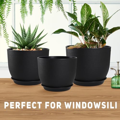 YNNICO Plant Pots 10/9/8/7.5/7 inch with Multi Mesh Drainage Holes - Image 5