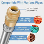 Boltigen 12inch Anti-Siphon Frost Free Sillcock, No Lead Brass Frost Proof Outdoor Faucet Bib with Backflow Preventer, 1/2" Push-to-Fit Connector X 3/4 Inch Hose Bibb Frost Free Spigot - Image 5