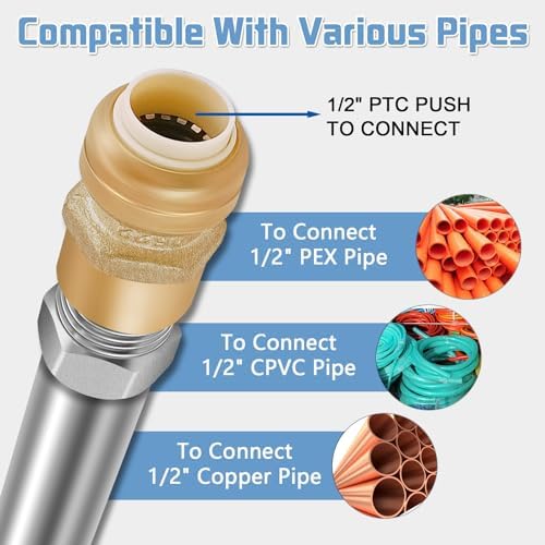 Boltigen 12inch Anti-Siphon Frost Free Sillcock, No Lead Brass Frost Proof Outdoor Faucet Bib with Backflow Preventer, 1/2" Push-to-Fit Connector X 3/4 Inch Hose Bibb Frost Free Spigot - Image 5
