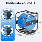 SPECILITE Metal Garden Hose Reel, 360° Rotation Frame, 75-100 FT, Blue - Image 6