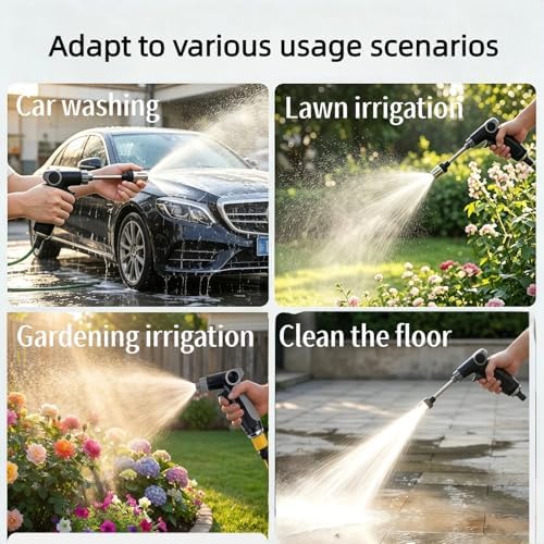 Jet Nozzle Pressure Washer-Turn Any Hose Into High-Pressure Water Cleaning Jet,Rotating Nozzle with 3 Spray Modes and Can Control The Flow of Water for Garden Hose,Patio, Car (with a Spray Bottle) - Image 5
