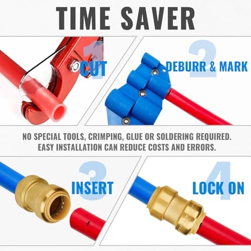 SUNGATOR 1-Inch Coupling, Push to Connect Plumbing Fittings, Brass, 2-Pack - Image 5
