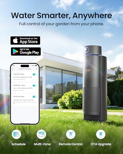 Aiper IrriSense 2 Smart Irrigation System, 4-in-1 Multi-Zone Watering Device, App Control, Smart Scheduling, Garden Sprinkler with Rain Sensor, for Lawns up to 4,800 sq.ft.-Yellow - Image 2