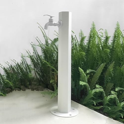 304 Stainless Steel Cylindrical Vertical Garden Water Column with Hose Stand ,Outdoor Anti-Freeze Faucet Column Watering Fountain Irrigation Post,Yard Water Dispenser Hydrant Floor Mount Water Tap by Unknown