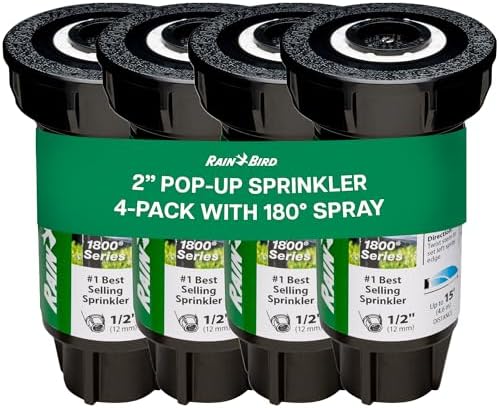 Rain Bird 1802HDSPRS Pressure Regulated 2 Inch Pop Up Sprinkler Head 4 Pack by RainBird