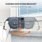 Giraffe Tools 1/2"100FT Retractable Garden Hose Reel Wall Mount Auto Rewind - Image 3