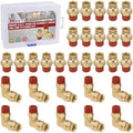3/8" Tube x 1/4" NPT Male Straight & Elbow Brass Air Fittings Kit, 30PCS by BOERAY