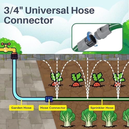 Jin&Bao 50FT Sprinkler Hose Heavy Duty Garden Lawn Water Hose with Staples - Image 3
