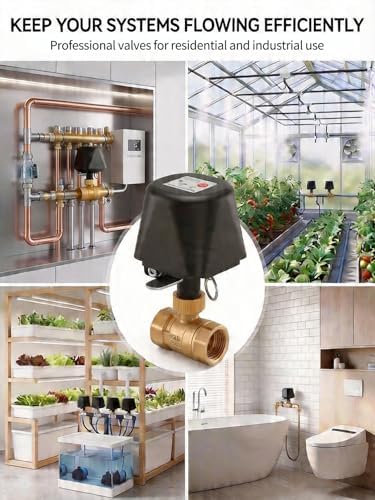 Smart WiFi Water Valve, Brass Motorized Ball Valve with Timer & App Remote Control, Alexa/Google Home Compatible, Ideal for Garden Sprinkler, Pool Filling, Greenhouse & Hydroponics, 1" NPT - Image 2