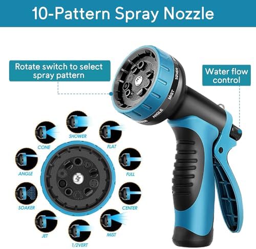 Expandable Garden Hose 100ft, 2026 New Flexible Water Hose 100 ft with 10 Function Nozzle, Solid Brass Fittings, Lightweight, No Kink, Leak-proof, Durable Expanding Hose for Gardening, Car Washing - Image 6